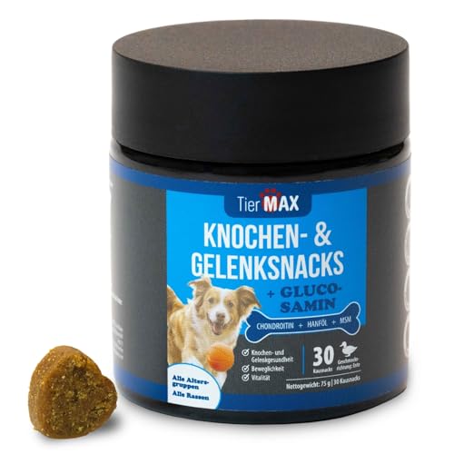 Tiermax Knochen & Gelenk Hunde Snack (30 Stück) – Premium Qualität Hunde Leckerlis – Beweglichkeit & Gelenke – Natürlicher Gelenk- & Knochenschutz für Hunde von Tiermax