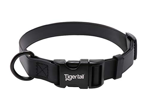 Tiger Tail Urban Nomad Hundehalsband, wasserdicht, geruchsdicht, langlebig, matt und leicht, hochwertiges beschichtetes Nylon, für große, mittelgroße und kleine Haustiere, Schwarz, Größe M von Tiger Tail