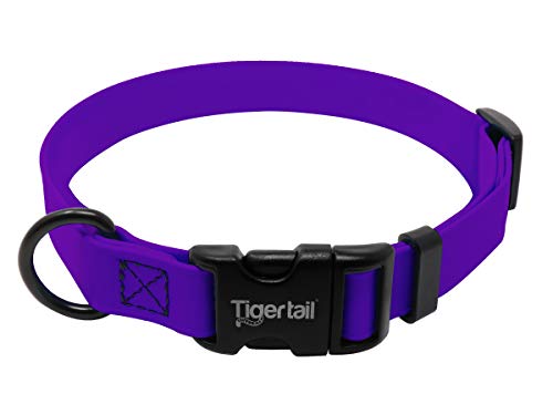 Tiger Tail Urban Nomad Hundehalsband, wasserdicht, geruchsdicht, langlebig, matt und leicht, hochwertiges beschichtetes Nylon, für große, mittelgroße und kleine Haustiere, Violett, Größe M von Tiger Tail