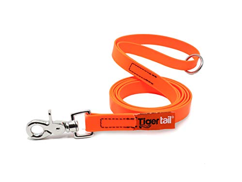 Tiger Tail Urban Nomad Hundeleine,wasserdicht, geruchsdicht, leicht zu greifen, langlebig und leicht,Premium beschichtete Nylon-Hundeleine,Schnellverschluss,für große,Orange, 1.2 m von Tiger Tail