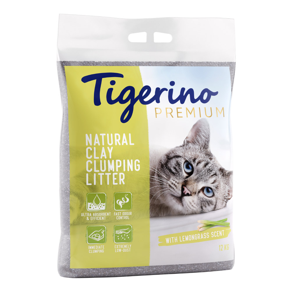 Sparpaket Tigerino Premium Katzenstreu 2 x 12 kg - Lemongrasduft von Tigerino