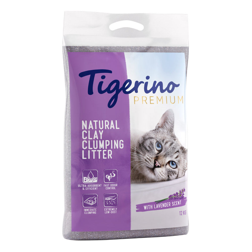 2 x 12 kg Tigerino Premium Katzenstreu zum Sonderpreis! - Lavendelduft von Tigerino