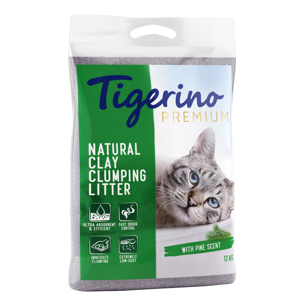 2 x 12 kg Tigerino Premium Katzenstreu zum Sonderpreis! - Pinienduft von Tigerino