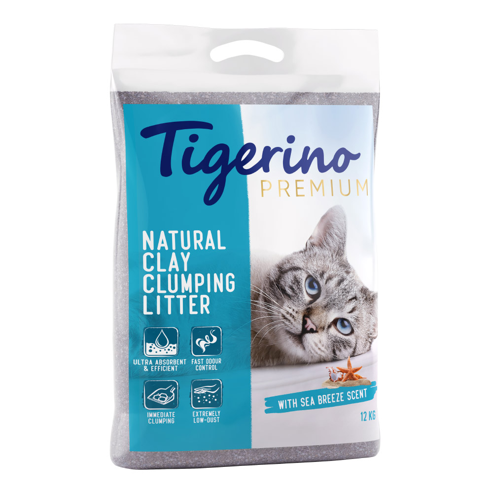 2 x 12 kg Tigerino Premium Katzenstreu zum Sonderpreis! - Meeresbrise von Tigerino