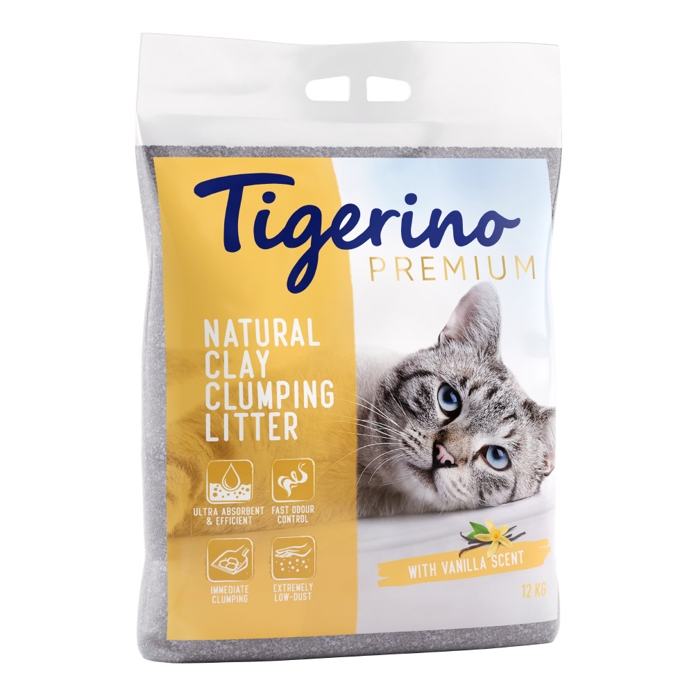 Sparpaket Tigerino Premium Katzenstreu 2 x 12 kg - Vanilleduft von Tigerino