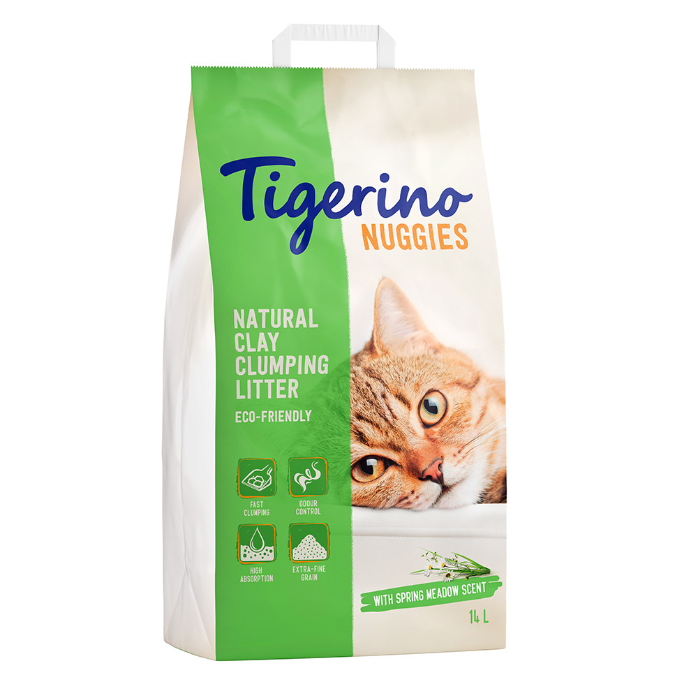 2 x 14 l Tigerino Nuggies Katzenstreu zum Sonderpreis! - Ultra Frischeduft (feine Körnung) von Tigerino