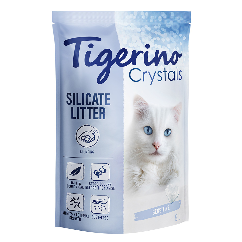 Sparpaket Tigerino Crystals Katzenstreu 6 x 5 l - Sensitive klumpend (parfümfrei) von Tigerino