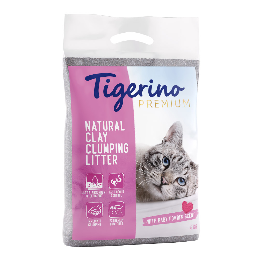 Tigerino Premium Katzenstreu – Babypuderduft - Probiergröße 6 kg von Tigerino