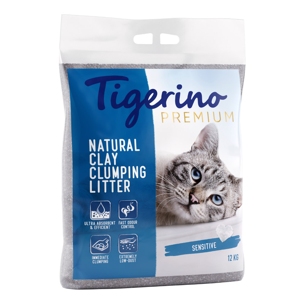 Tigerino Premium Katzenstreu – Sensitive (parfümfrei) Sparpaket 2 x 12 kg von Tigerino