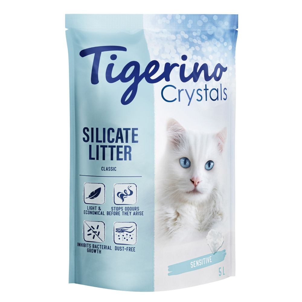 Tigerino Crystals Classic Sensitive Katzenstreu – parfümfrei - 6 x 5 l von Tigerino