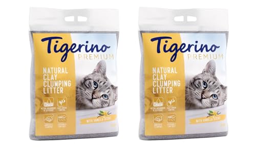 Tigerino Premium Katzenstreu | Vanilleduft | Doppelpack | 2x12kg von TIGERINO