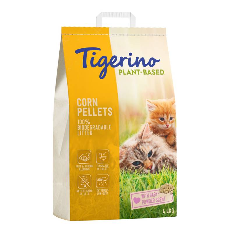 Tigerino Plant-Based Katzenstreu zum Probierpreis! Mais - Babypuderduft (parfümfrei) 7 l von Tigerino