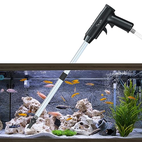 Tigerlily Enterprises Aquarium Kies Reiniger Fisch Tank Staubsauger Handdruck Schnell Wasserwechsler mit Luftkompressionsknopf Sand Reiniger Kit Aquarium Siphon Reinigungswerkzeug Zubehör von Tigerlily Enterprises