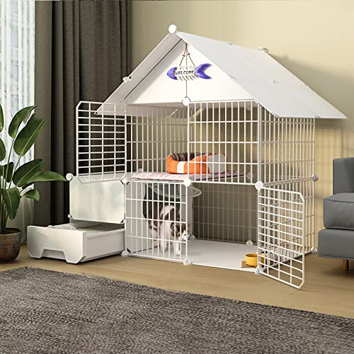 Tightstore Katzengehege Outdoor mit Katzentoilette, Katzengehege Groß, Katzengehege für Balkon, Haustierkäfige für Kleintiere, Ideal für 1-4 Katzen von Tightstore