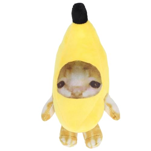 Tihebeyan Premium Bananenkatze Plüschtier Kissen Stofftier, Hohe Simulationskunst für die Inneneinrichtung (20 cm) von Tihebeyan