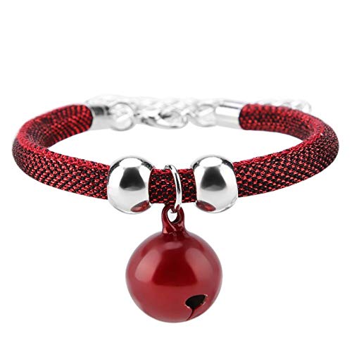 Katzenhalsband mit Glocke für Katzenkätzchen Sicherheitsschnalle Kätzchenhalsband Verstellbare Halskette für Kleintiere Heimtierbedarf Personalisierte Sachen Zubehör(rot) von Tiiyee