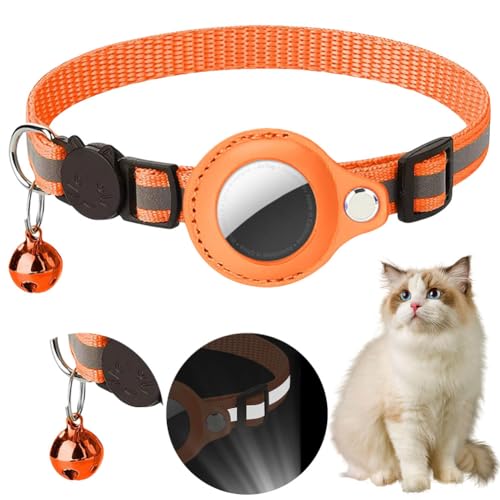 Tikhell Mini Katze Tracker, Haustier Tracker für Katzen Hunde Katzenhalsband mit Glocke Katze Tracker GPS Halsband für kleine Katzen GPS Tracker Halter Verstellbar von Tikhell