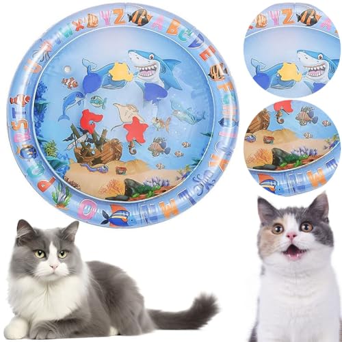 Tikhell Pet Sensory Water Play Mat, Wassersensorische Spielmatte für Katzen, unverzichtbares Sommerspielzeug für Katzen zur Linderung von Hitze, interaktives Katzenspielzeug von Tikhell