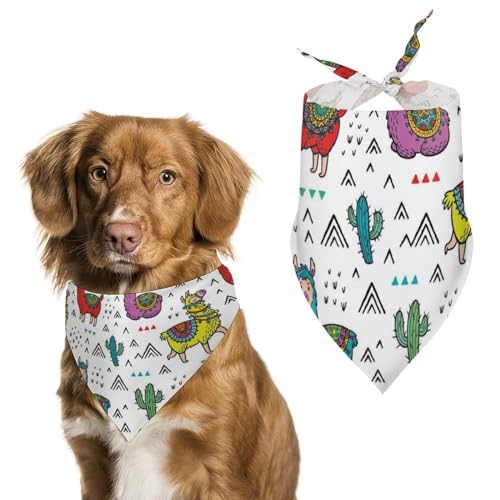 Hund Bandanas Alpaka Tier Kaktus Muster Hundeschal Latztuch Für Haustiere Large: 70 * 30 cm von Tilivyx