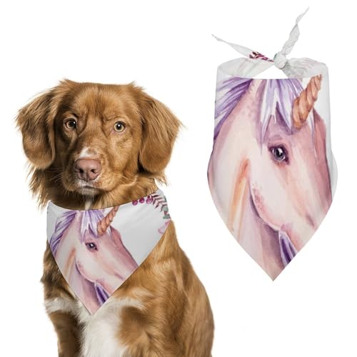 Hund Bandanas Aquarell Einhorn Hundeschal Latztuch Für Haustiere Large: 70 * 30 cm von Tilivyx