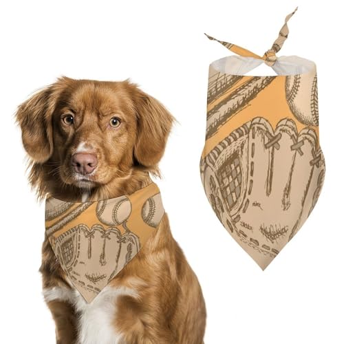 Hund Bandanas Baseball Ball Schläger Und Handschuh Muster Hundeschal Latztuch Für Haustiere Large: 70 * 30 cm von Tilivyx