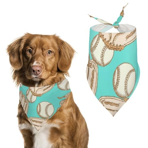 Hund Bandanas Baseball Ball Und Handschuh Hundeschal Latztuch Für Haustiere Large: 70 * 30 cm von Tilivyx