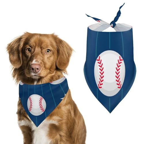 Hund Bandanas Baseball-Sport-Ball-Muster Hundeschal Latztuch Für Haustiere Large: 70 * 30 cm von Tilivyx