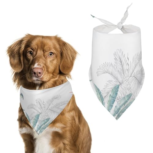 Hund Bandanas Blätter Und Vögel Hundeschal Latztuch Für Haustiere Large: 70 * 30 cm von Tilivyx