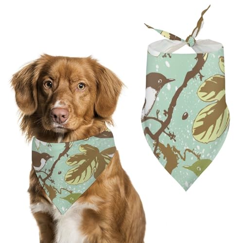 Hund Bandanas Blumen Vögel Muster Hundeschal Latztuch Für Haustiere Large: 70 * 30 cm von Tilivyx