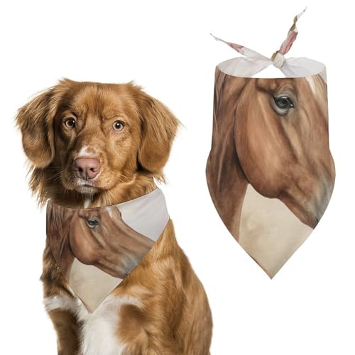 Hund Bandanas Braunes Pferd, Geblümt Hundeschal Latztuch Für Haustiere Large: 70 * 30 cm von Tilivyx