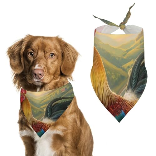 Hund Bandanas Bunter Hahn Vibrierende Blumen Hundeschal Latztuch Für Haustiere Large: 70 * 30 cm von Tilivyx