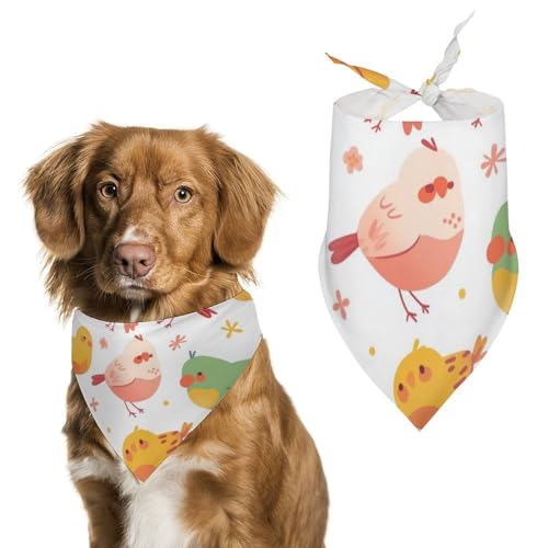 Hund Bandanas Farbenfrohe Vögel Hundeschal Latztuch Für Haustiere Large: 70 * 30 cm von Tilivyx