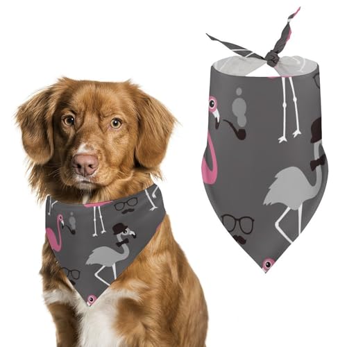 Hund Bandanas Flamingo-Vogel Hundeschal Latztuch Für Haustiere Large: 70 * 30 cm von Tilivyx