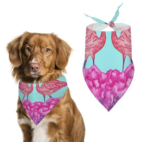 Hund Bandanas Flamingos Und Blumen Hundeschal Latztuch Für Haustiere Large: 70 * 30 cm von Tilivyx