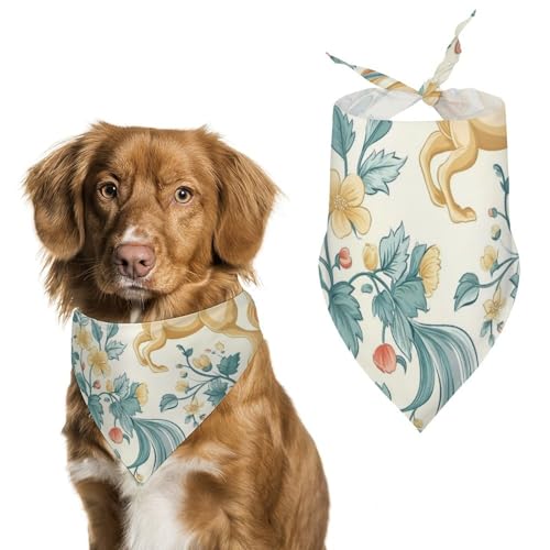 Hund Bandanas Floral Blumen Einhörner Hundeschal Latztuch Für Haustiere Large: 70 * 30 cm von Tilivyx