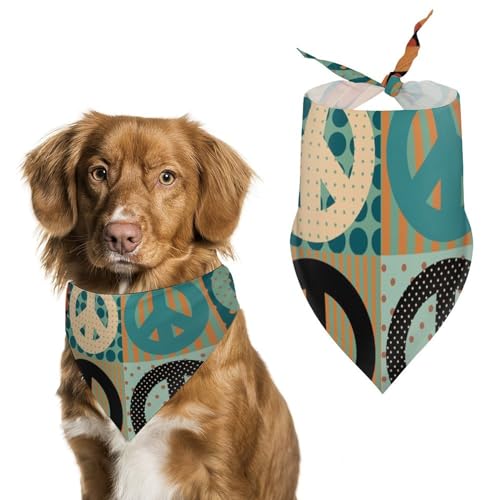 Hund Bandanas Friedenszeichen Hundeschal Latztuch Für Haustiere Large: 70 * 30 cm von Tilivyx