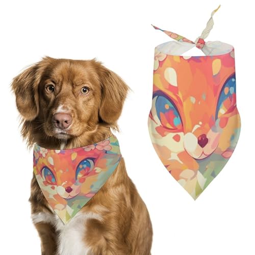 Hund Bandanas Fuchs Und Schmetterling Blumen Hundeschal Latztuch Für Haustiere Large: 70 * 30 cm von Tilivyx