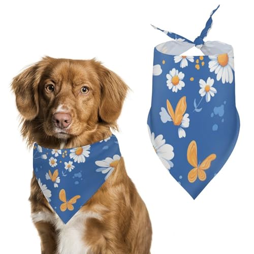 Hund Bandanas Gänseblümchen Gänseblümchen Blumen Hundeschal Latztuch Für Haustiere Large: 70 * 30 cm von Tilivyx