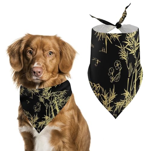 Hund Bandanas Goldbambus Vogel Kranichbaum Hundeschal Latztuch Für Haustiere Large: 70 * 30 cm von Tilivyx