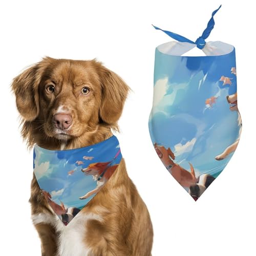 Hund Bandanas Hunde, Die Ball Spielen Seaside Waves Hundeschal Latztuch Für Haustiere Large: 70 * 30 cm von Tilivyx