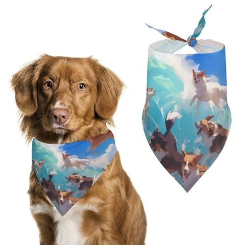 Hund Bandanas Hunde Spielen Ball Seaside Waves Hundeschal Latztuch Für Haustiere Large: 70 * 30 cm von Tilivyx