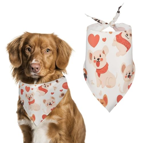 Hund Bandanas Hundeherzen Muster Hundeschal Latztuch Für Haustiere Large: 70 * 30 cm von Tilivyx