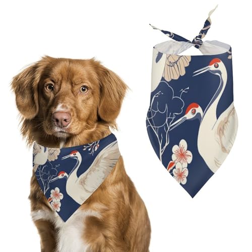 Hund Bandanas Japanische Muster Kraniche Vögel Hundeschal Latztuch Für Haustiere Large: 70 * 30 cm von Tilivyx