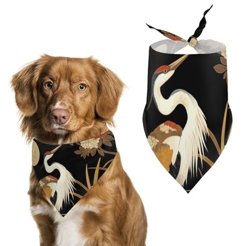 Hund Bandanas Japanischer Stil Vögel Blumen Hundeschal Latztuch Für Haustiere Large: 70 * 30 cm von Tilivyx