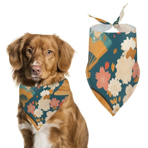 Hund Bandanas Kraniche Im Japanischen Stil Vögel Geblümt Hundeschal Latztuch Für Haustiere Large: 70 * 30 cm von Tilivyx