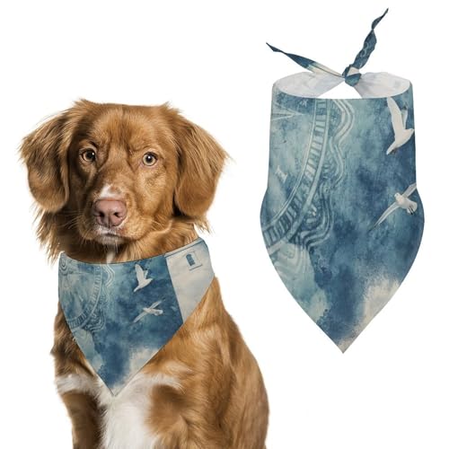 Hund Bandanas Leuchtturm Kompass Und Schiffe Hundeschal Latztuch Für Haustiere Large: 70 * 30 cm von Tilivyx