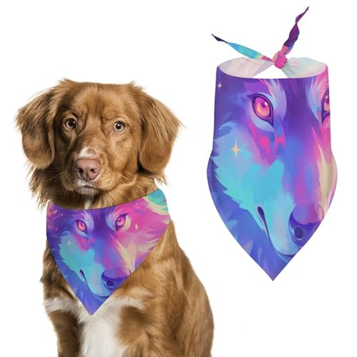 Hund Bandanas Magischer Weltraum Wolf Tier Hundeschal Latztuch Für Haustiere Large: 70 * 30 cm von Tilivyx