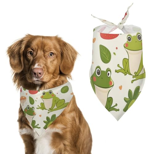 Hund Bandanas Niedlicher Frosch Pilz Erdbeer Muster Hundeschal Latztuch Für Haustiere Large: 70 * 30 cm von Tilivyx