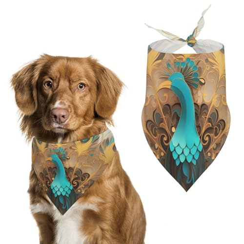 Hund Bandanas Niedlicher Pfau Hundeschal Latztuch Für Haustiere Large: 70 * 30 cm von Tilivyx