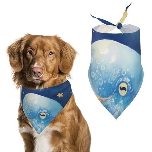 Hund Bandanas Oktopus Aquarell-Mondsterne Hundeschal Latztuch Für Haustiere Large: 70 * 30 cm von Tilivyx